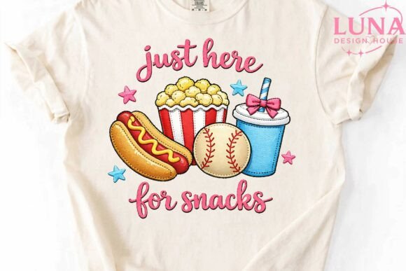 Baseball Snacks Embroidery Style PNG Review