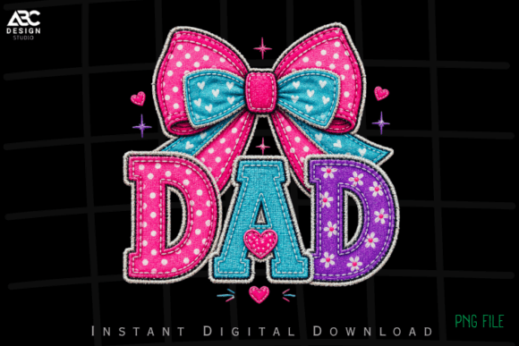 Coquette Bow Dad Applique Embroidery PNG Review