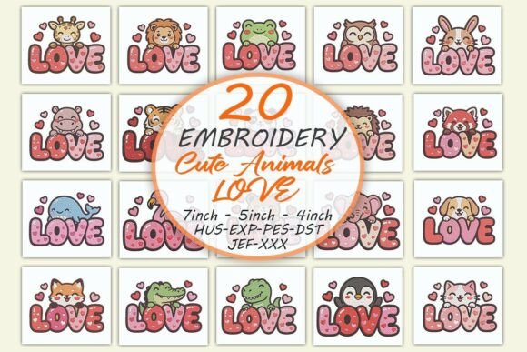 Cute Animals Love Valentine's Day Embroidery Bundle Review