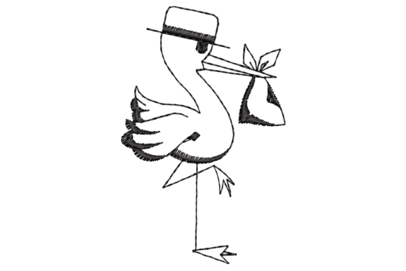 Cute Stork Embroidery Design Review