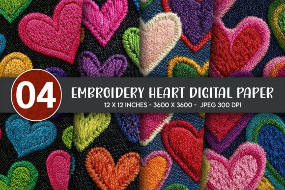 Embroidery Heart Digital Paper: A Designer Review