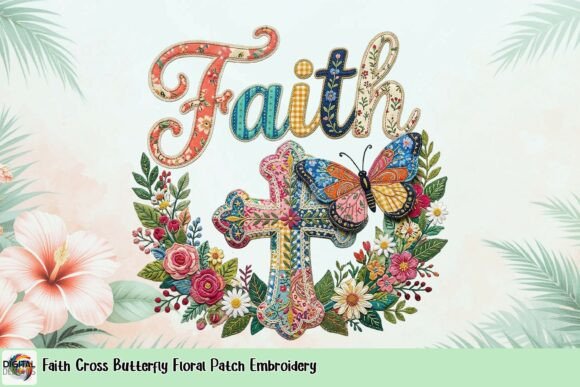 Faith Cross Butterfly Floral Patch Embroidery Review