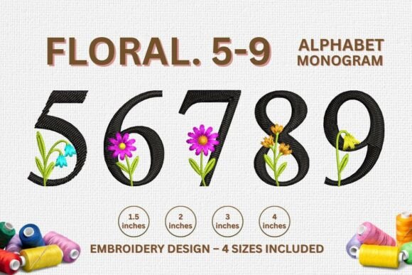 Floral Embroidery Letter Designs 5-9 Review