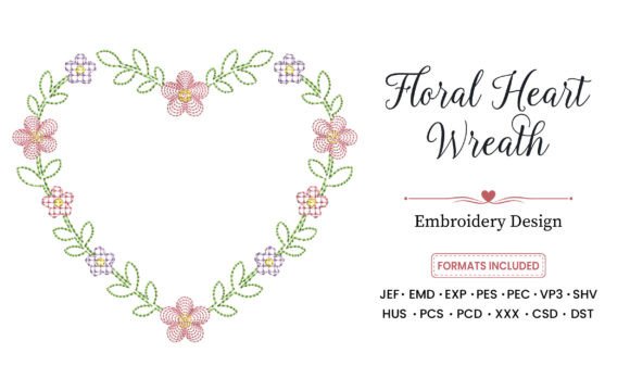 Floral Heart Wreath Embroidery Design Review