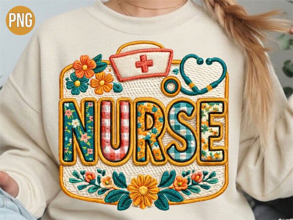 Floral Nurse Embroidery Patch PNG Shirt Review