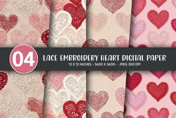 Lace Embroidery Heart Digital Paper Review for Sellers