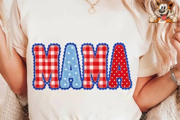 Mama Patriotic Faux Embroidery PNG Review