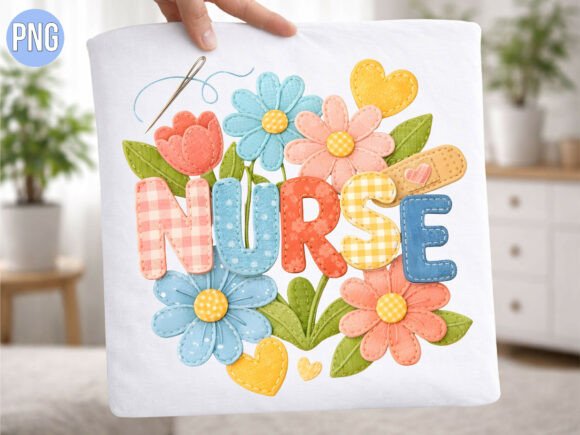 Nurse Floral Patchwork Embroidery PNG Review